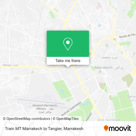 Train MT Marrakech to Tangier map