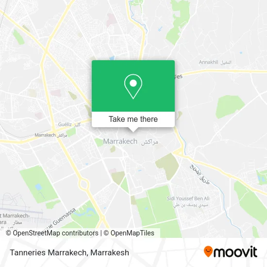 Tanneries Marrakech map