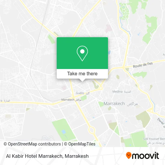 Al Kabir Hotel Marrakech map