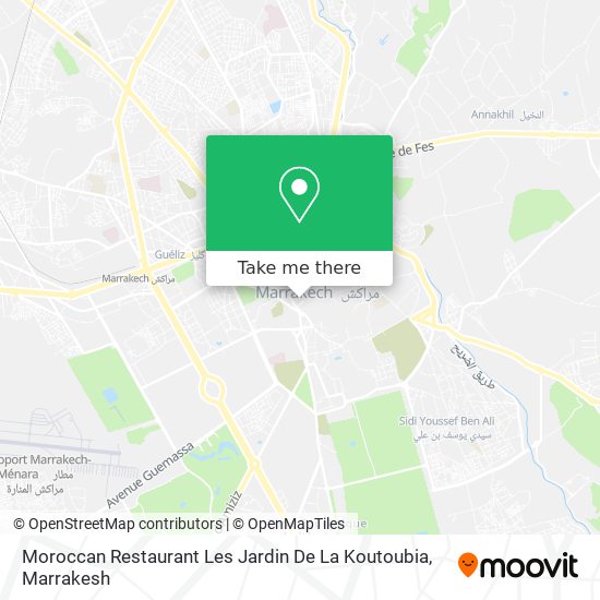 Moroccan Restaurant Les Jardin De La Koutoubia plan