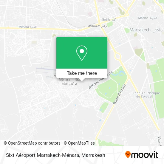 Sixt Aéroport Marrakech-Ménara map