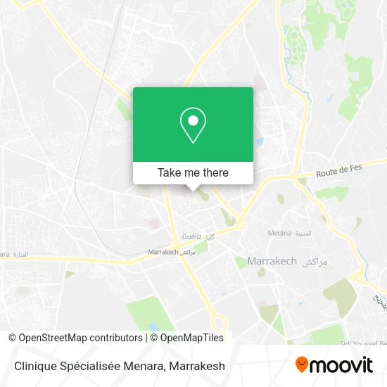 Clinique Spécialisée Menara map