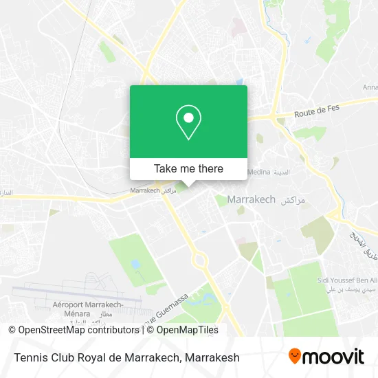 Tennis Club Royal de Marrakech map