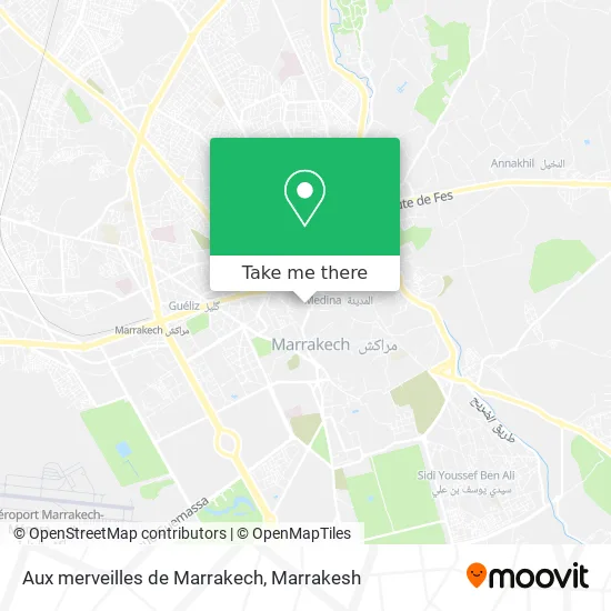 Aux merveilles de Marrakech map