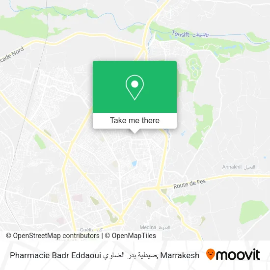 Pharmacie Badr Eddaoui صيدلية بدر الضاوي plan