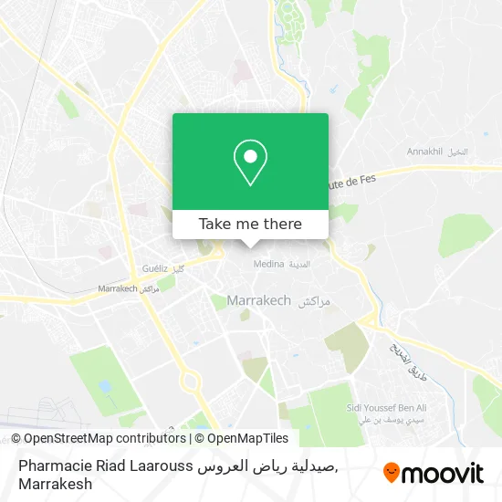 Pharmacie Riad Laarouss صيدلية رياض العروس map