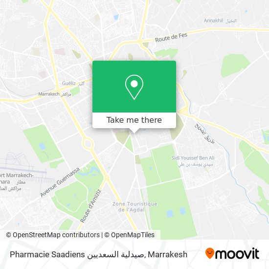 Pharmacie Saadiens صيدلية السعديين plan