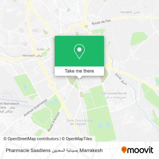 Pharmacie Saadiens صيدلية السعديين map