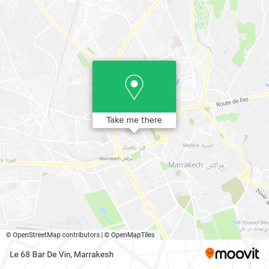 Le 68 Bar De Vin map