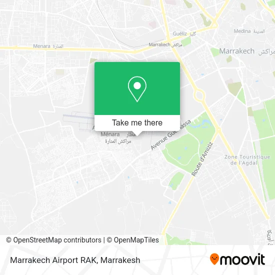 Marrakech Airport RAK map