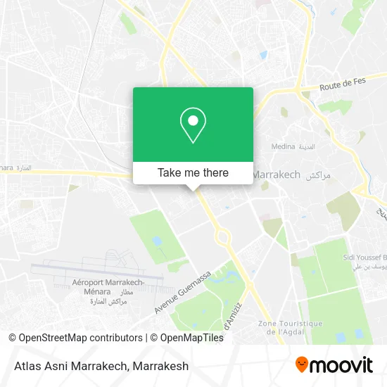 Atlas Asni Marrakech map