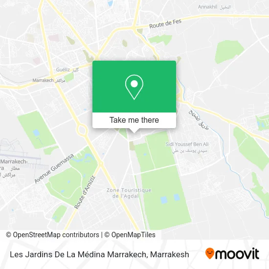 Les Jardins De La Médina Marrakech map