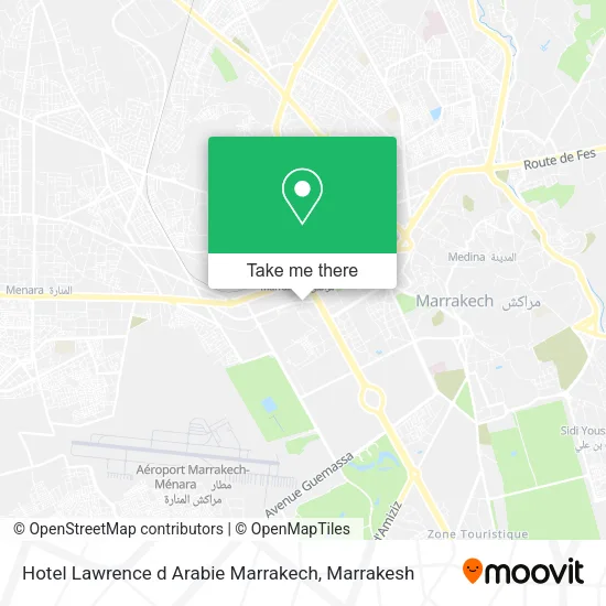 Hotel Lawrence d Arabie Marrakech map