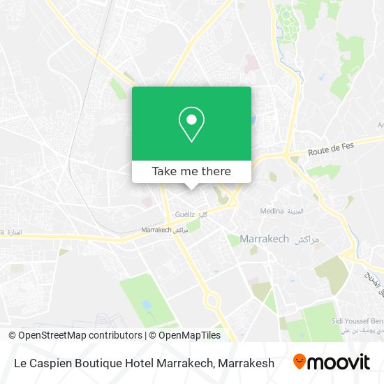 Le Caspien Boutique Hotel Marrakech map