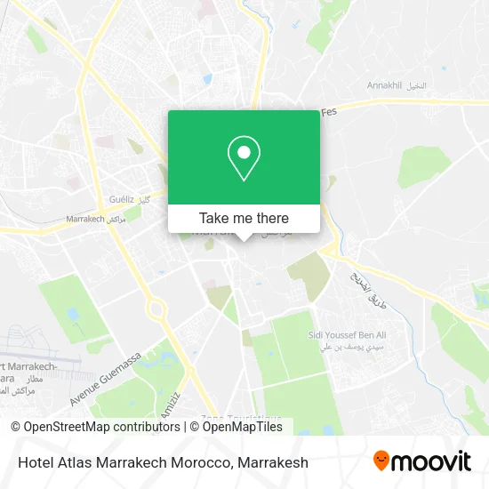 Hotel Atlas Marrakech Morocco map