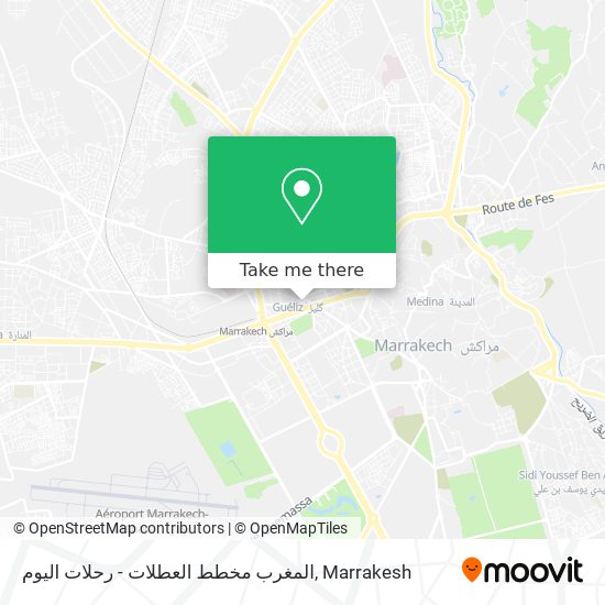 المغرب مخطط العطلات - رحلات اليوم map