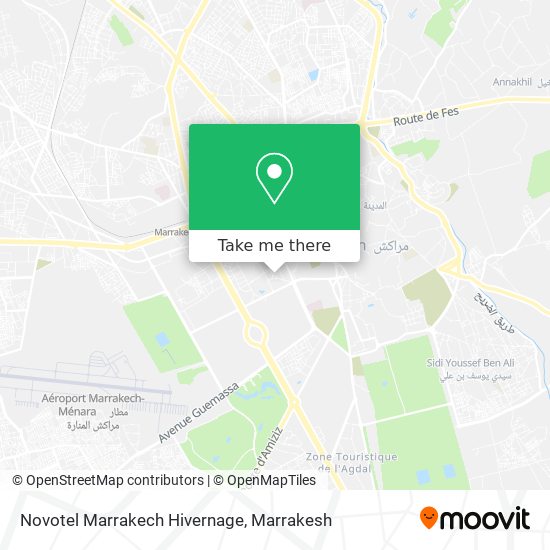Novotel Marrakech Hivernage map