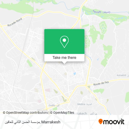 مؤسسة الحسن الثاني للعاقين map