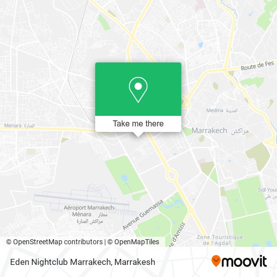 Eden Nightclub Marrakech map