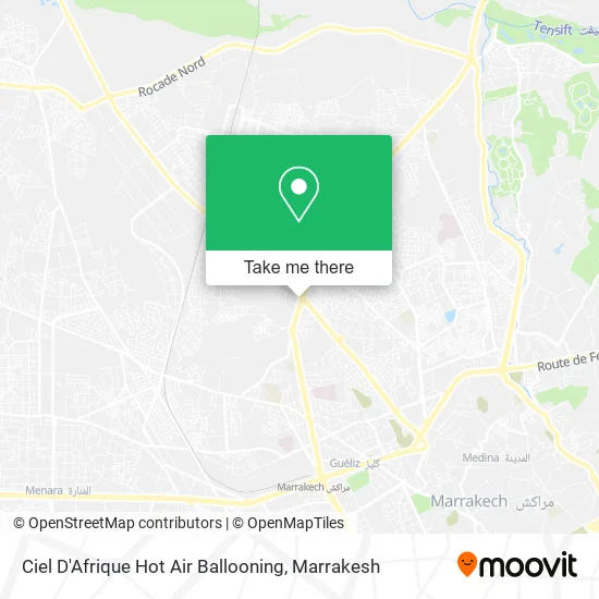 Ciel D'Afrique Hot Air Ballooning map