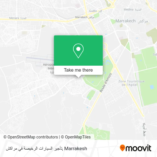 تأجير السيارات الرخيصة في مراكش plan