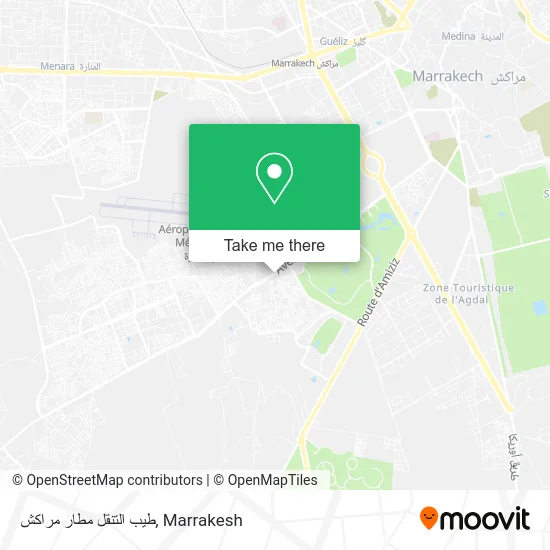 طيب التنقل مطار مراكش map