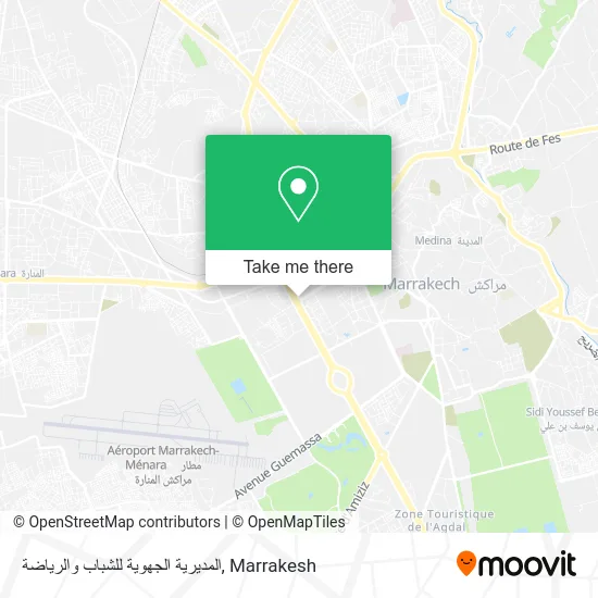 المديرية الجهوية للشباب والرياضة map