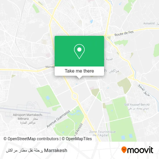 رحلة نقل مطار مراكش map