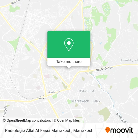 Radiologie Allal Al Fassi Marrakech map