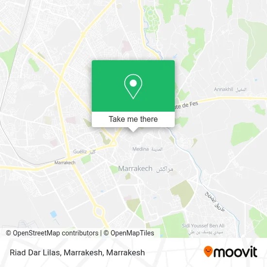 Riad Dar Lilas, Marrakesh map
