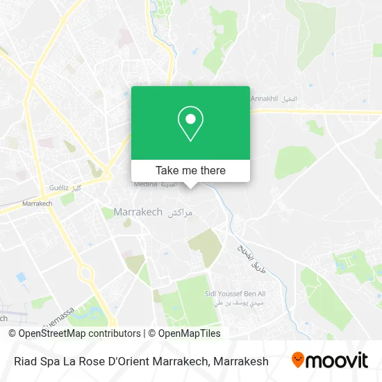 Riad Spa La Rose D'Orient Marrakech map