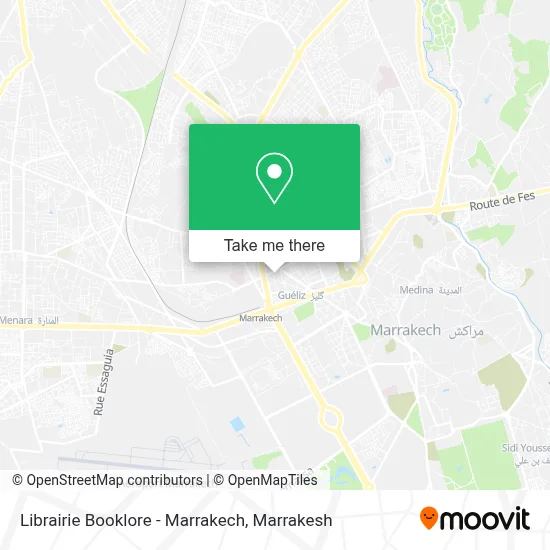 Librairie Booklore - Marrakech map
