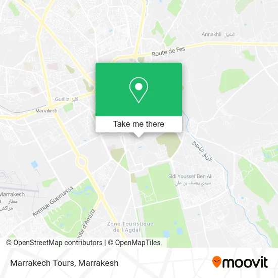 Marrakech Tours map