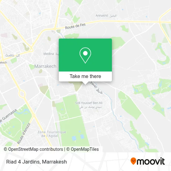 Riad 4 Jardins map