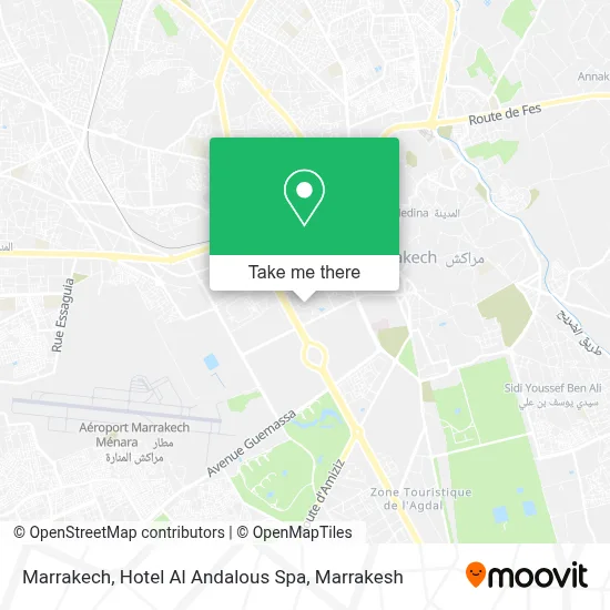 Marrakech, Hotel Al Andalous Spa map