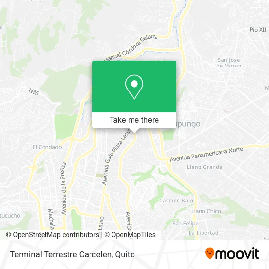 Mapa de Terminal Terrestre Carcelen