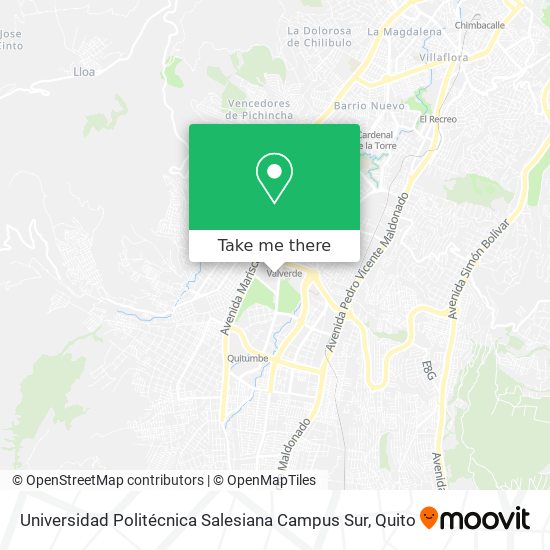 Mapa de Universidad Politécnica Salesiana Campus Sur