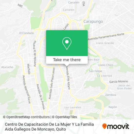 Mapa de Centro De Capacitación De La Mujer Y La Familia Aida Gallegos De Moncayo