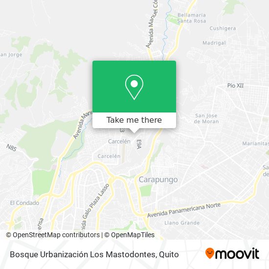 Bosque Urbanización Los Mastodontes map
