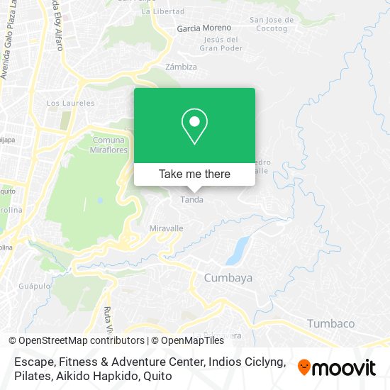 Mapa de Escape, Fitness & Adventure Center, Indios Ciclyng, Pilates, Aikido Hapkido