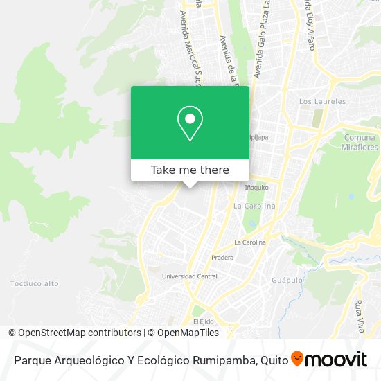 Mapa de Parque Arqueológico Y Ecológico Rumipamba