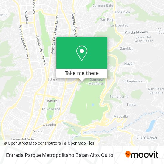 Mapa de Entrada Parque Metropolitano Batan Alto