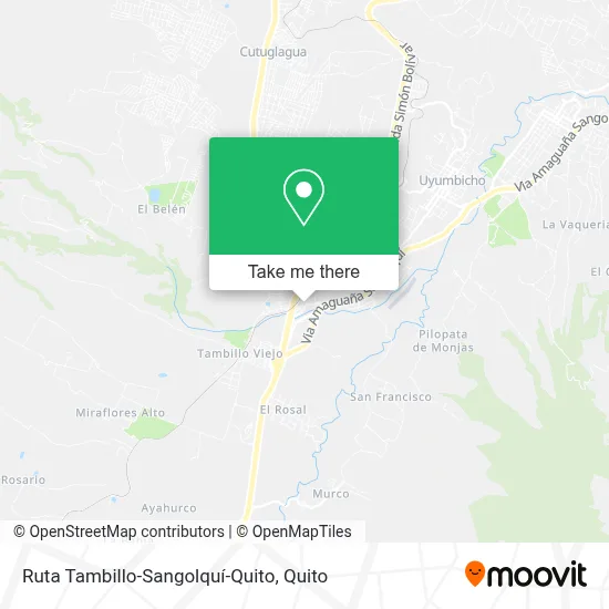 Ruta Tambillo-Sangolquí-Quito map