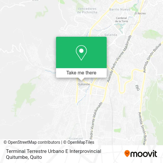 Mapa de Terminal Terrestre Urbano E Interprovincial Quitumbe