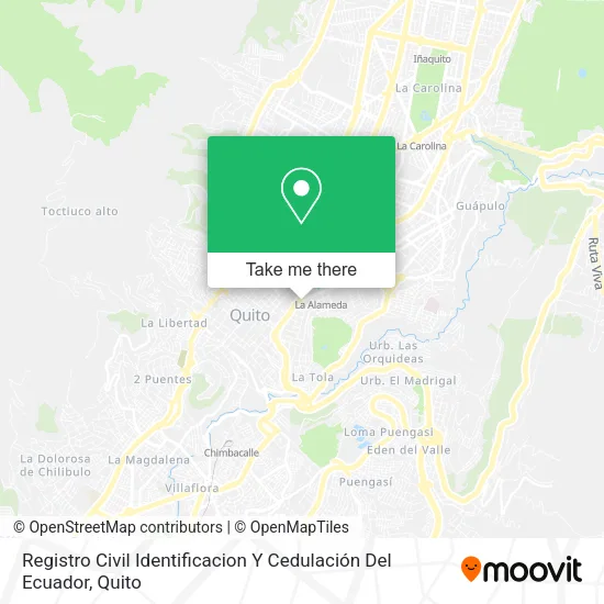 Mapa de Registro Civil Identificacion Y Cedulación Del Ecuador