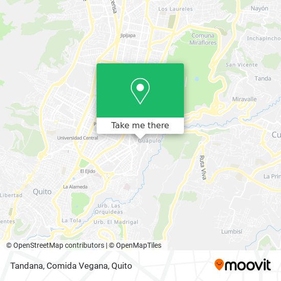 Tandana, Comida Vegana map