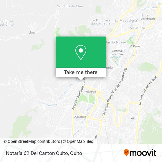 Mapa de Notaría 62 Del Cantón Quito