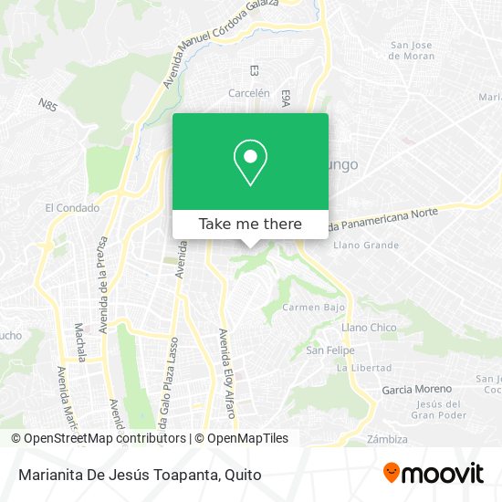 Mapa de Marianita De Jesús Toapanta
