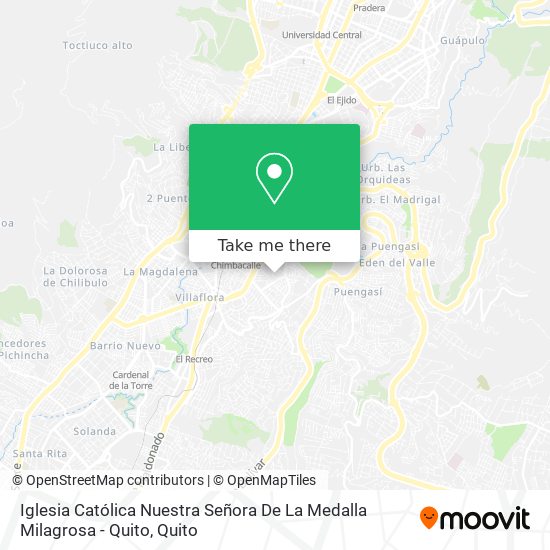 Iglesia Católica Nuestra Señora De La Medalla Milagrosa - Quito map