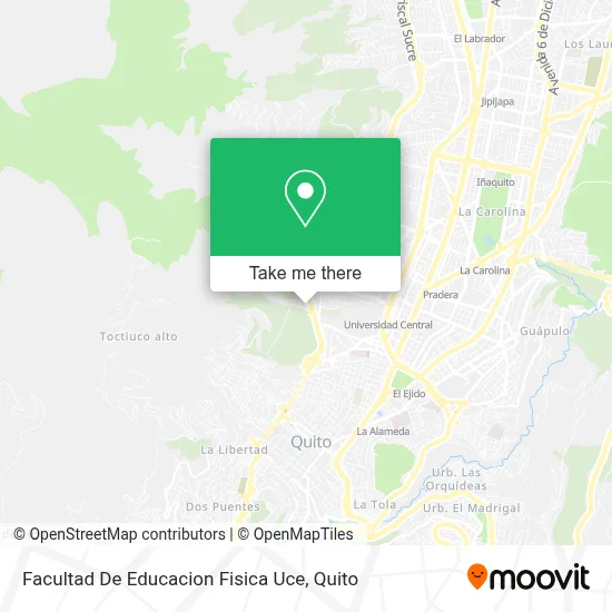 Uce Mapa ¿Cómo llegar a Facultad De Educacion Fisica Uce en Quito en autobús o ...
